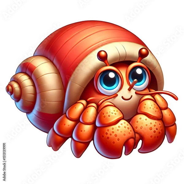 Obraz Hermit Crab  illustration design isolated on transparent background