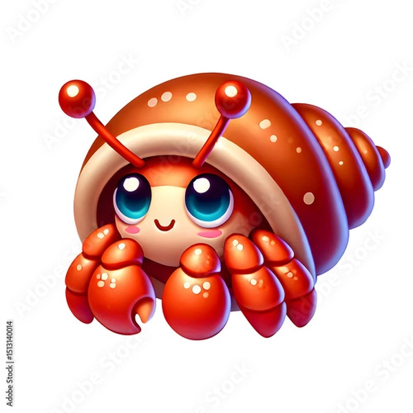 Obraz Hermit Crab  illustration isolated on transparent background