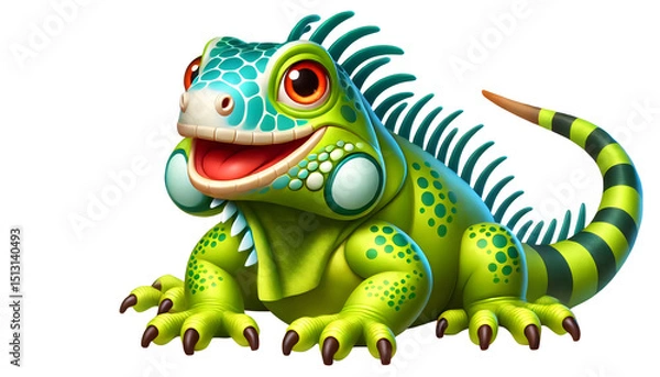 Obraz Iguana character illustration isolated on transparent background