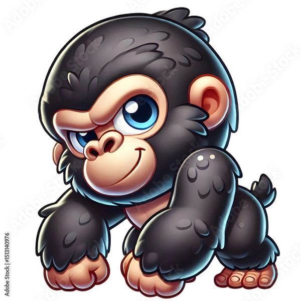 Obraz illustration of a cute Gorilla animal isolated on transparent background