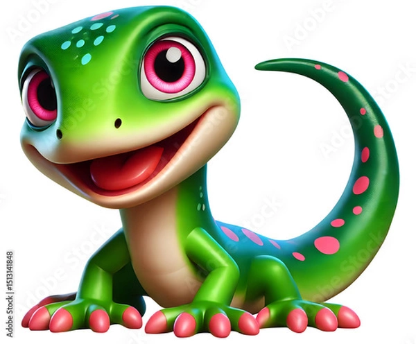 Obraz illustration of a cute Lizard isolated on transparent background