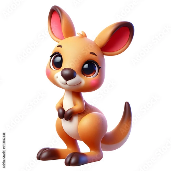 Obraz Kangaroo 3d character illustration isolated on transparent background