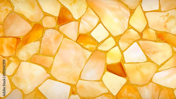 Obraz Golden marble mosaic tiles creating luxurious and elegant surface