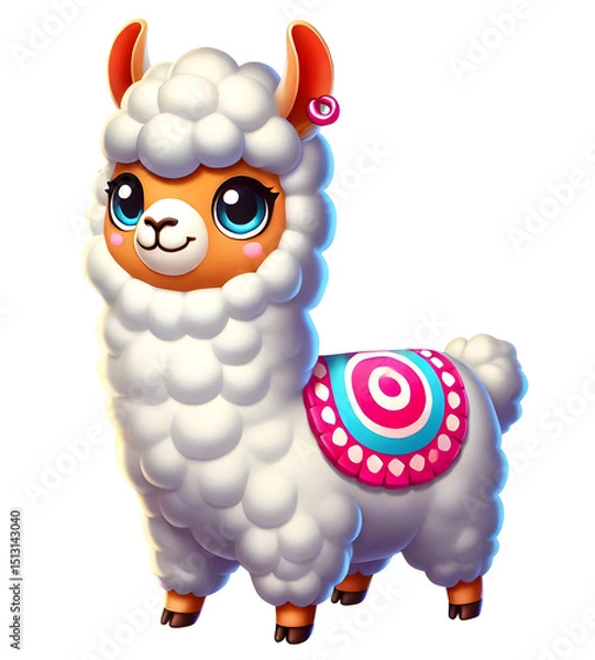 Obraz Llama character illustration isolated on transparent background