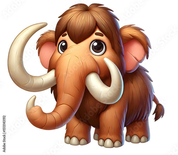 Obraz Mammoth 3d character illustration isolated on transparent background