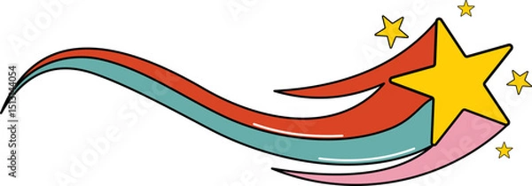 Obraz Retro Shooting Star Illustration