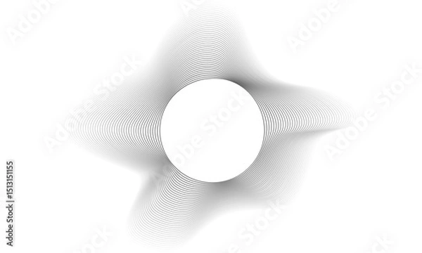 Obraz Circles lines wavy. Geometric technology round shape. Overlay transparent vector background