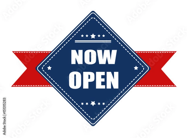 Obraz Now open label with ribbon