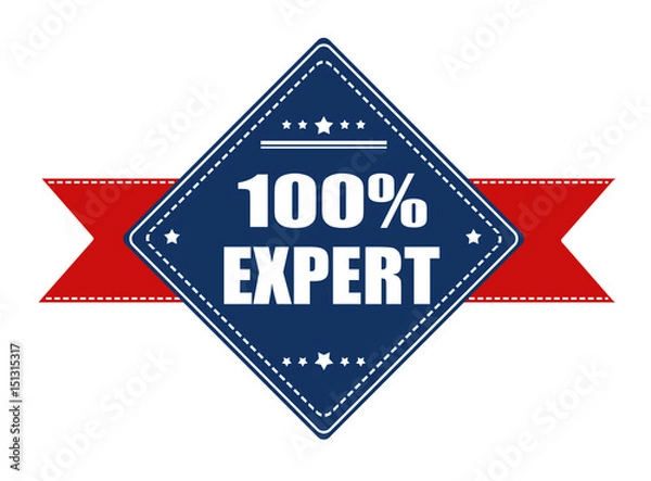 Obraz 100% expert label with ribbon