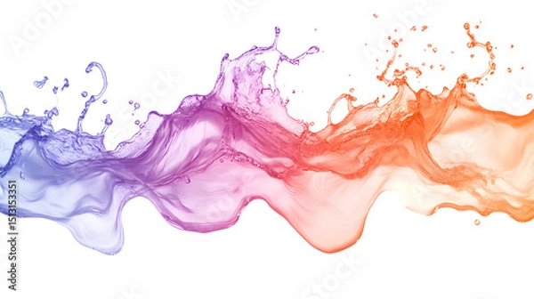 Obraz Dynamic Fluid Splash of Vibrant Multicolored Paint in Abstract Digital Art Composition  Energetic Captivating and Visually Striking Abstract Background with Swirling Waves and Bursts of Color