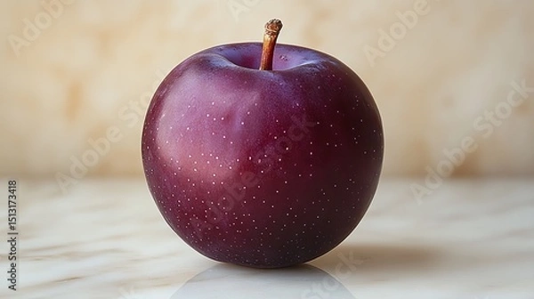 Fototapeta A Captivating Close-Up of a Perfectly Ripe Plum Showcasing Its Rich Color and Delicate Texture, Emphasizing the Freshness and Natural Beauty of the Fruit