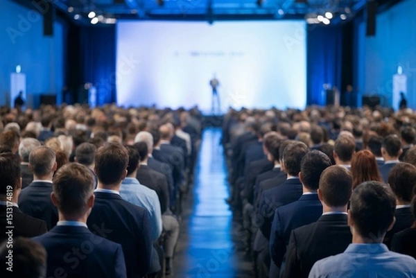 Obraz Large group of business people attending a conference, business presentation concept