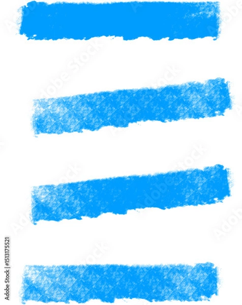 Fototapeta Watercolor sky blue brayer stripe roller brush streak texture with transparent background