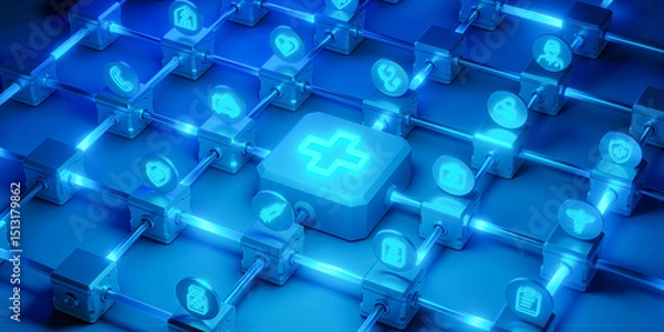 Obraz Digital Healthcare Blockchain Network
