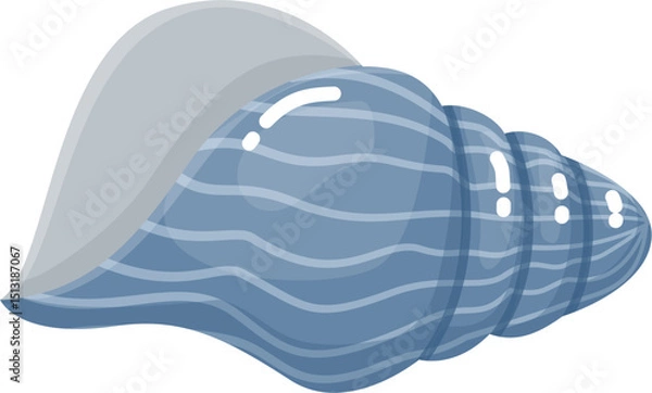 Obraz Blue Seashell illustration