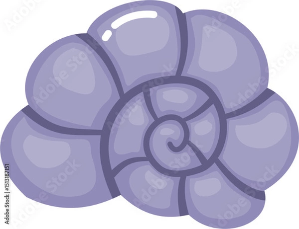 Obraz Cute Purple Seashell illustration