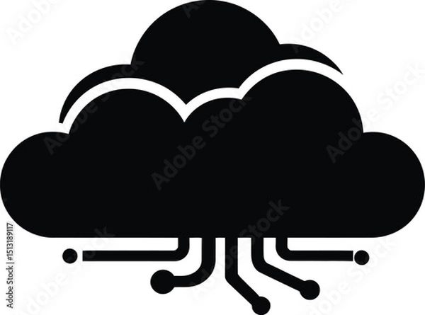 Fototapeta Cloud computing technology network storage data server information system icon vector design element