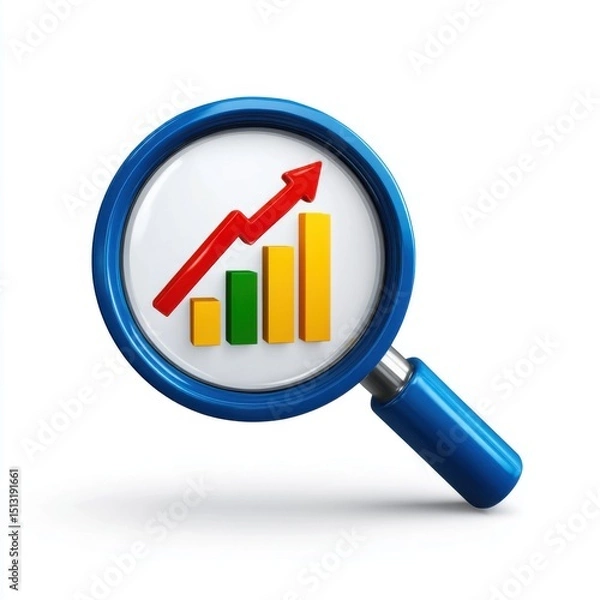 Obraz Analyzing market growth trends with graphical data representation business sector infographic digital environment close-up view