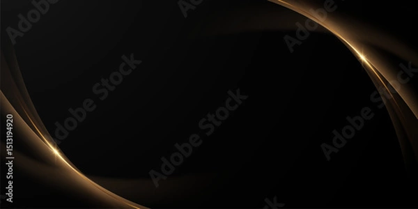 Obraz Black background with a luxurious gold effect. Vector illustration