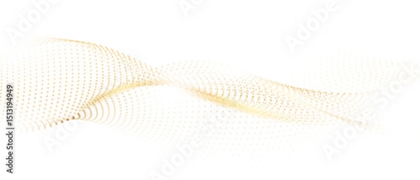 Obraz Flowing particles form waves, a gradient light pattern. modern technology background Vector illustration