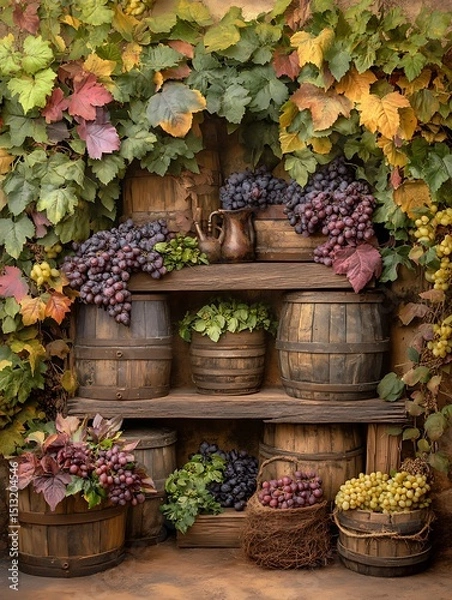 Obraz Autumnal wine cellar display