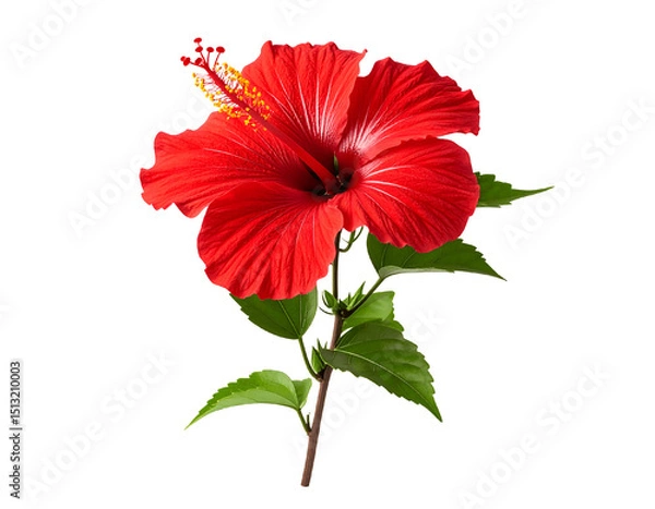 Fototapeta a red hibiscus flower isolated on transparent background 