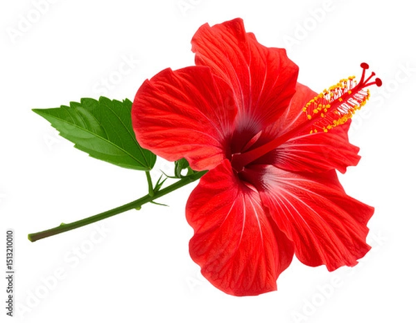 Fototapeta a red hibiscus flower isolated on transparent background 