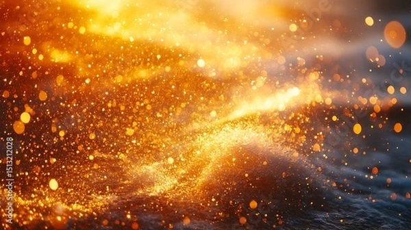 Obraz Golden sparkles on water
