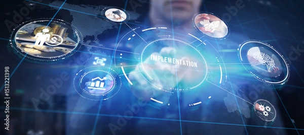 Fototapeta IMPLEMENTATION, web technology concept. Business, Technology, Internet and network concept.