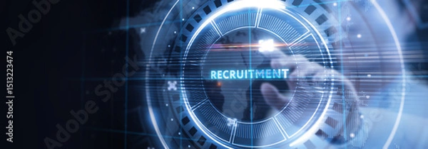 Fototapeta Business, Technology, Internet and network concept. Recruitment career employee interview business HR Human Resources concept.