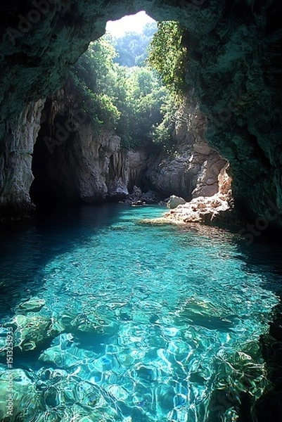 Obraz Sunlight through a crystal-clear cave