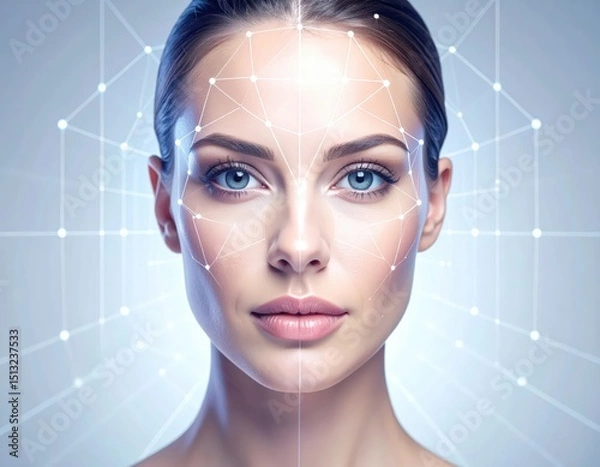 Fototapeta Futuristic Digital Avatars with AI Facial Technology, Generated image
