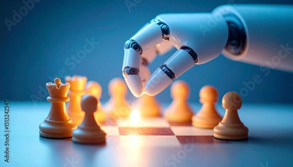 Obraz robot arm playing chess