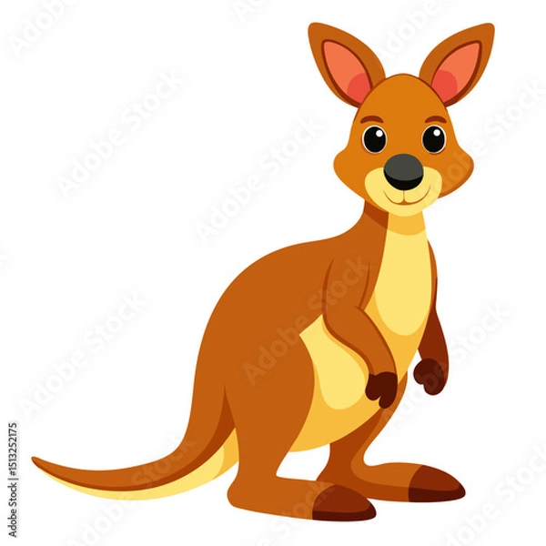Obraz Vector of cartoon kangaroo illustration on white background