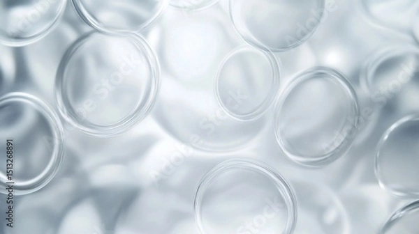 Obraz Transparent circular forms layered in a soft grayscale light aesthetic background