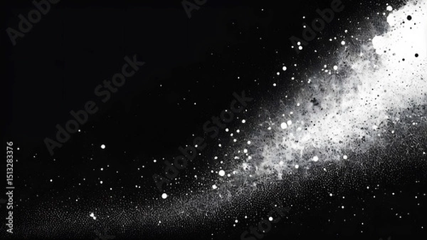 Fototapeta Flowing Abstract Metallic Layers in Black and White