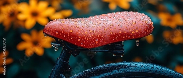 Obraz Bicycle seat after rain