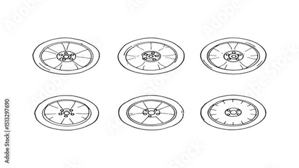 Fototapeta Wheel Icon Modern Minimalist Style Design