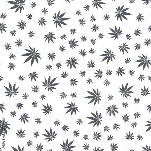 Fototapeta Seamless Texture Marijuana Black