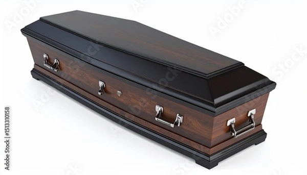 Fototapeta Coffin isolated on white background. . 3d rendering
