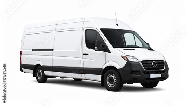 Obraz Cargo van isolated on background. 3d rendering 