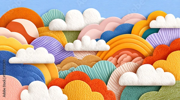 Obraz Abstract pastel cloud pattern with soft shapes and textures creating calming mental wellness design