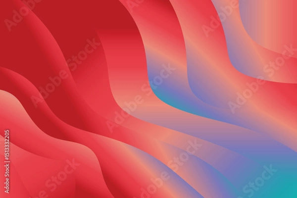 Fototapeta Dynamic Red, Pink, and Blue Wave Abstract Design