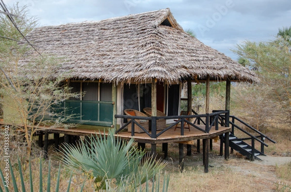 Fototapeta lodge dans le parc Sérengeti en Tanzanie