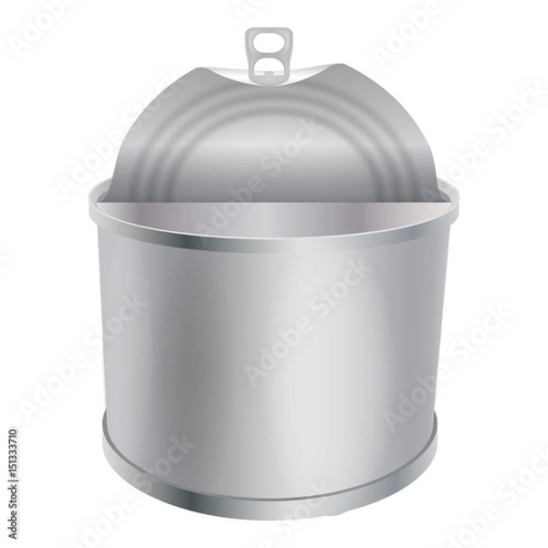 Fototapeta Opened tin can mockup, realistic style