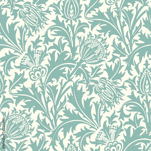 Fototapeta Floral seamless pattern. Modern seamless pattern for interior decoration, wrapping paper, graphic design and textile. Vector illustration. Backgrounds.