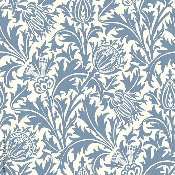 Fototapeta Floral seamless pattern. Modern seamless pattern for interior decoration, wrapping paper, graphic design and textile. Vector illustration. Backgrounds.