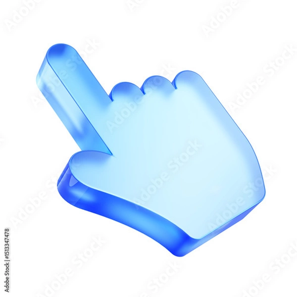Obraz 3d Click pointer cursor hand icon on white background - 3d illustration