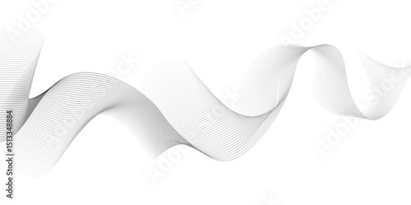 Fototapeta Abstract grey wavy lines Digital frequency track equalizer background. Wave lines created using blend tool. graphic design template banner business wave.
