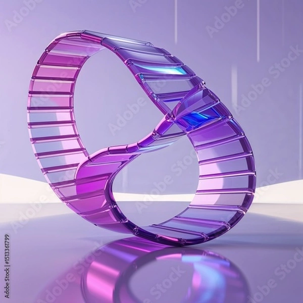 Fototapeta 3d render of a pink circle symbol made of many spheres